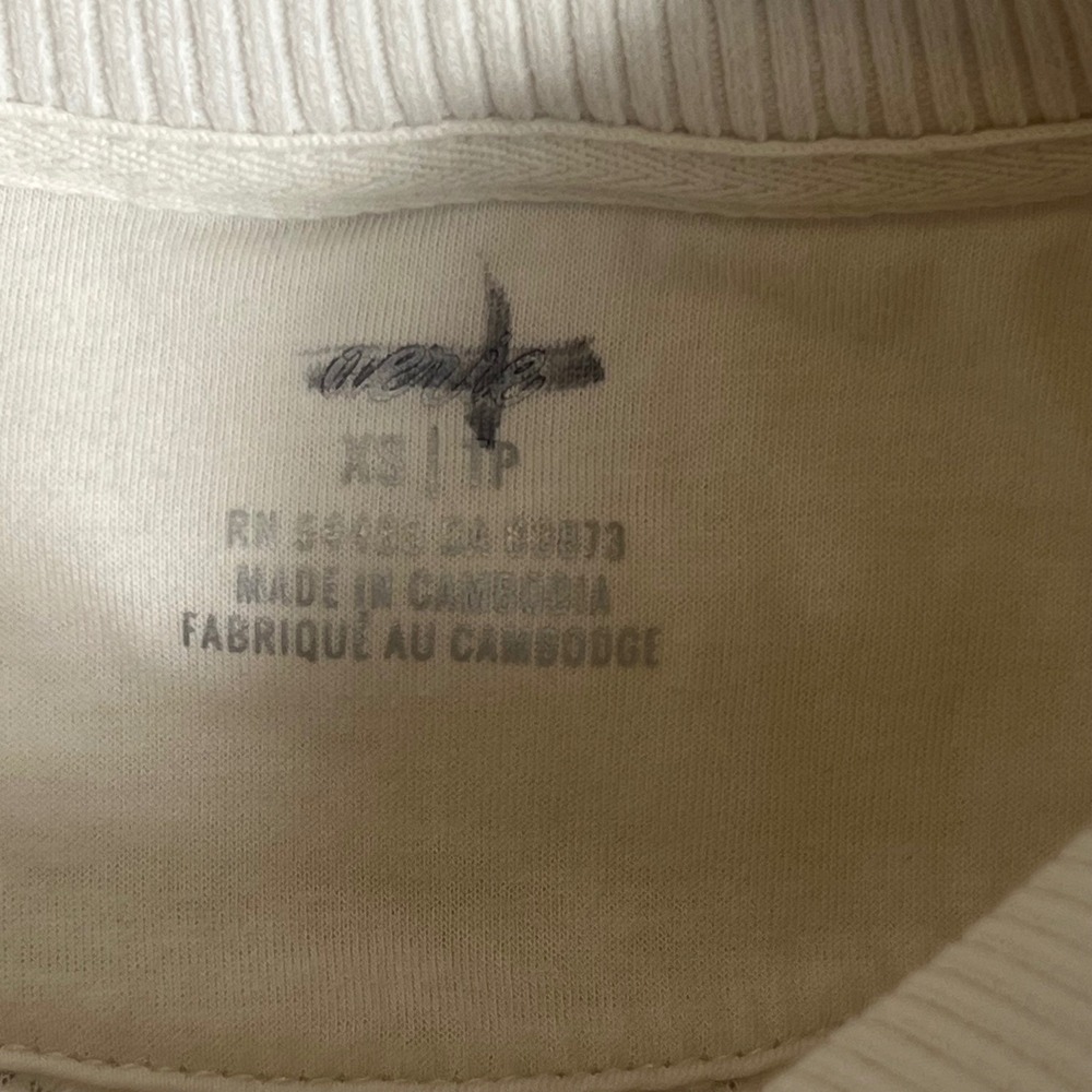 Aerie‎ Womens Cream White Sherpa Fleece Quarter Zip Pullover Sweatshirt XS - Picture 4 of 7